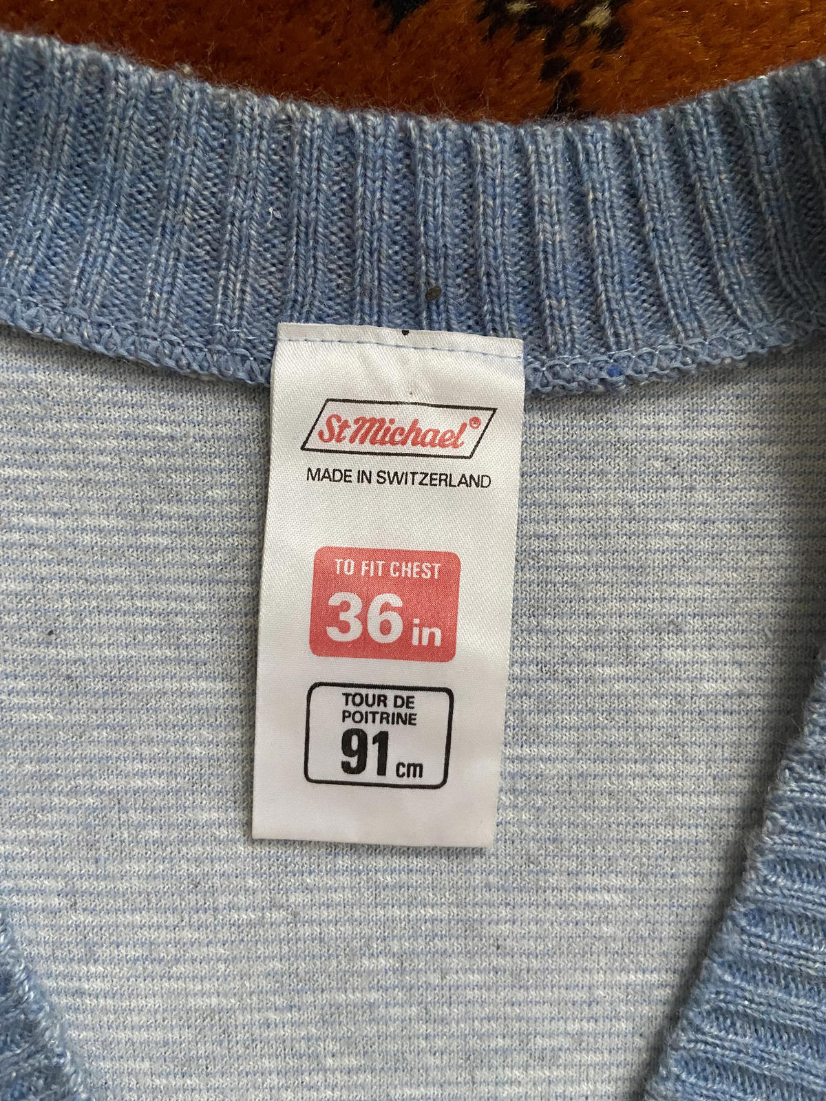Vintage 1980s Dusty Blue St Michael Velour Sweater