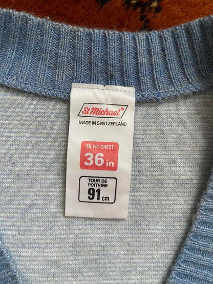 Vintage 1980s Dusty Blue St Michael Velour Sweater
