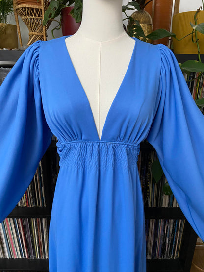 Vintage 1970s Blue Ossie Clark Maxi Dress