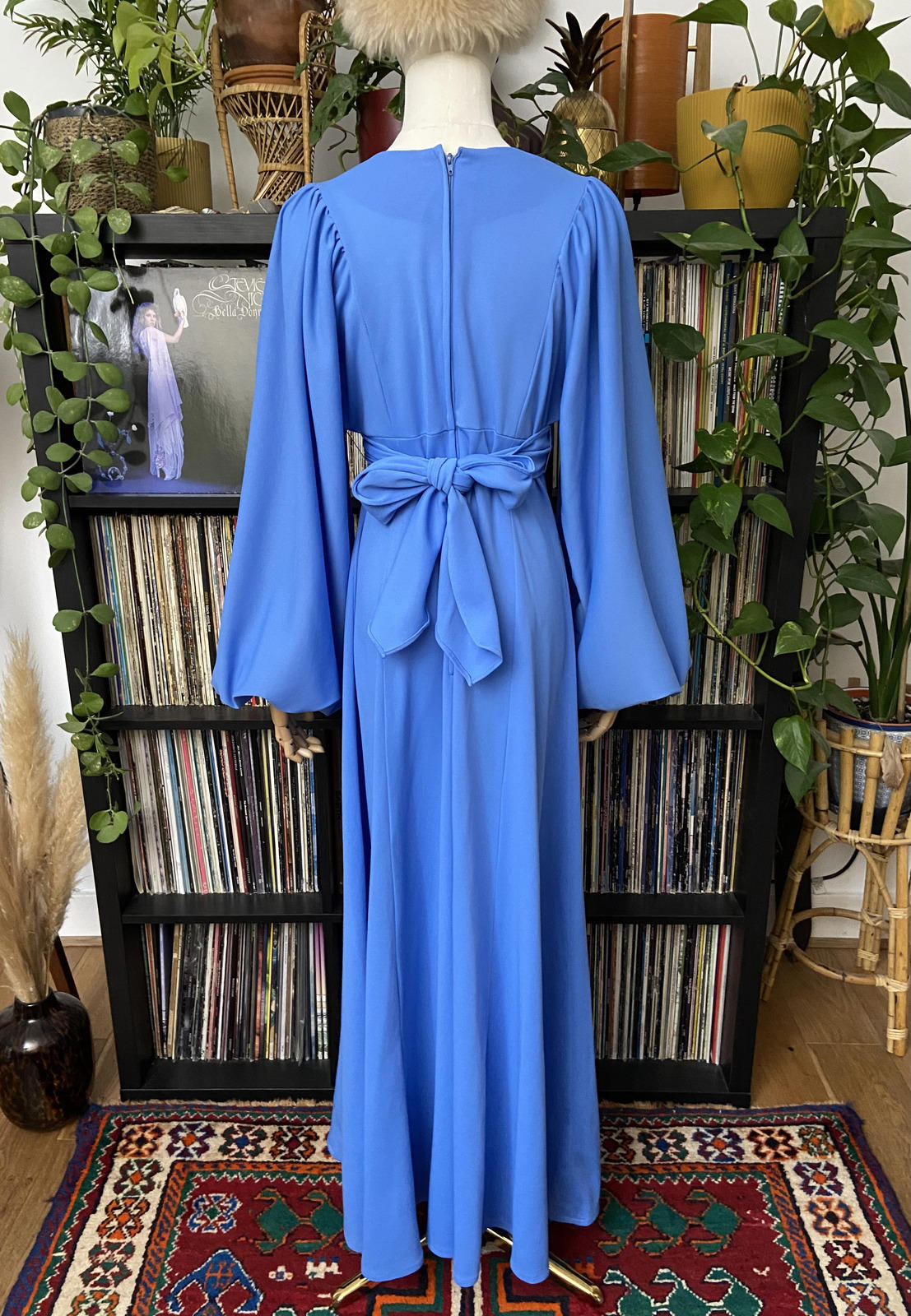 Vintage 1970s Blue Ossie Clark Maxi Dress