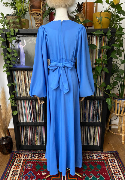 Vintage 1970s Blue Ossie Clark Maxi Dress