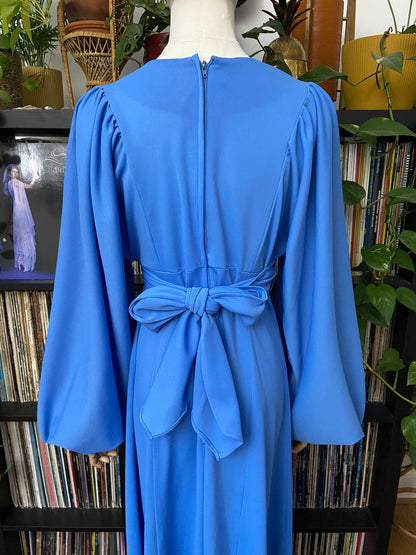 Vintage 1970s Blue Ossie Clark Maxi Dress