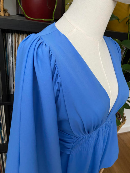 Vintage 1970s Blue Ossie Clark Maxi Dress