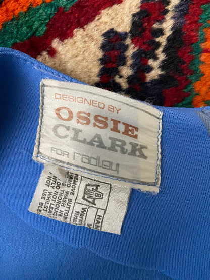 Vintage 1970s Blue Ossie Clark Maxi Dress