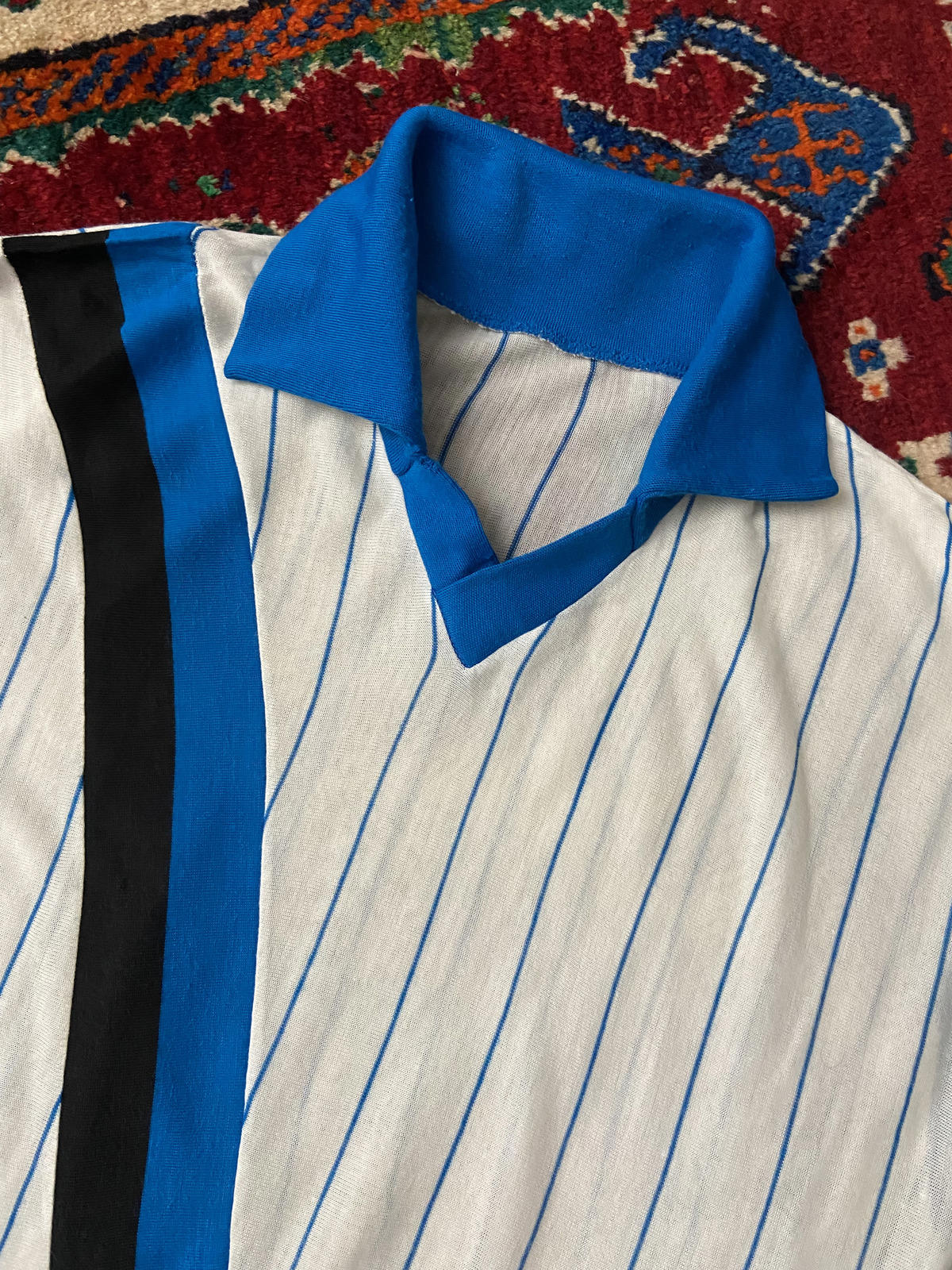 Vintage 1970s Blue & White Football Jersey Top