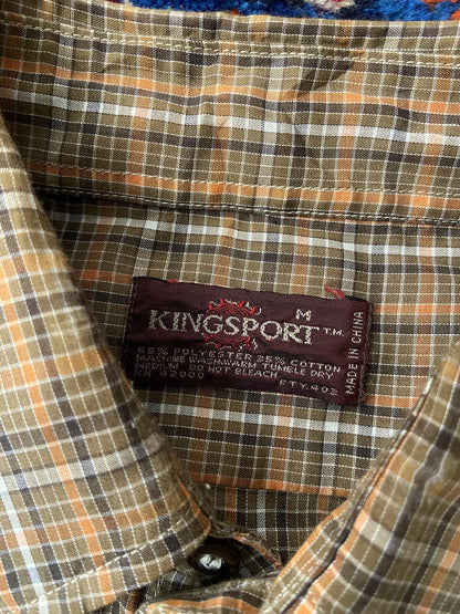 Vintage 1970s Kingsport Brown Checked Shirt