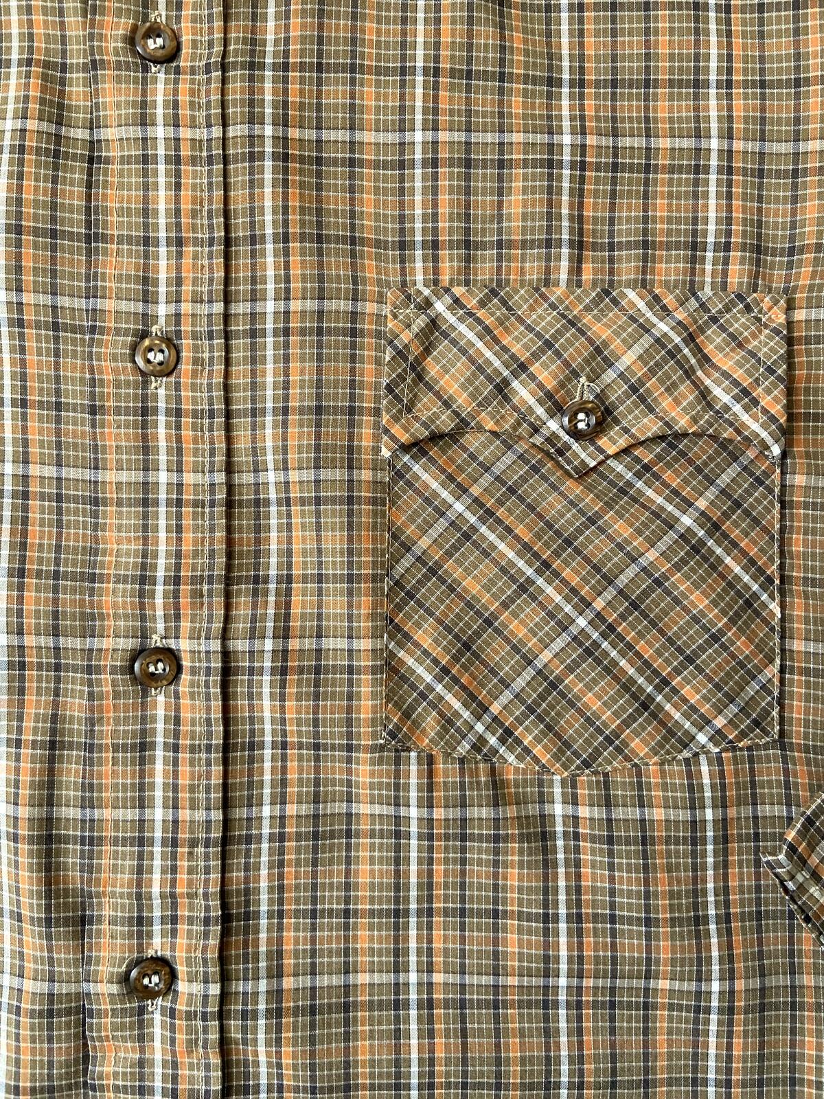 Vintage 1970s Kingsport Brown Checked Shirt
