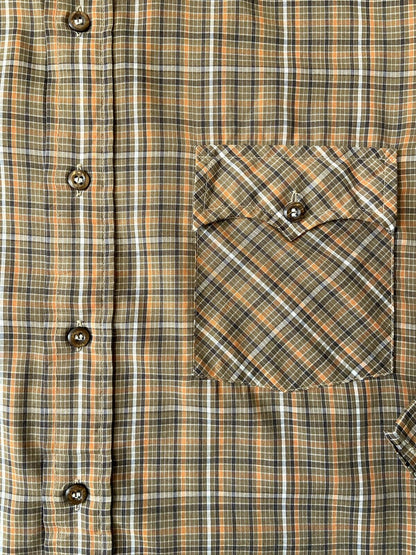 Vintage 1970s Kingsport Brown Checked Shirt