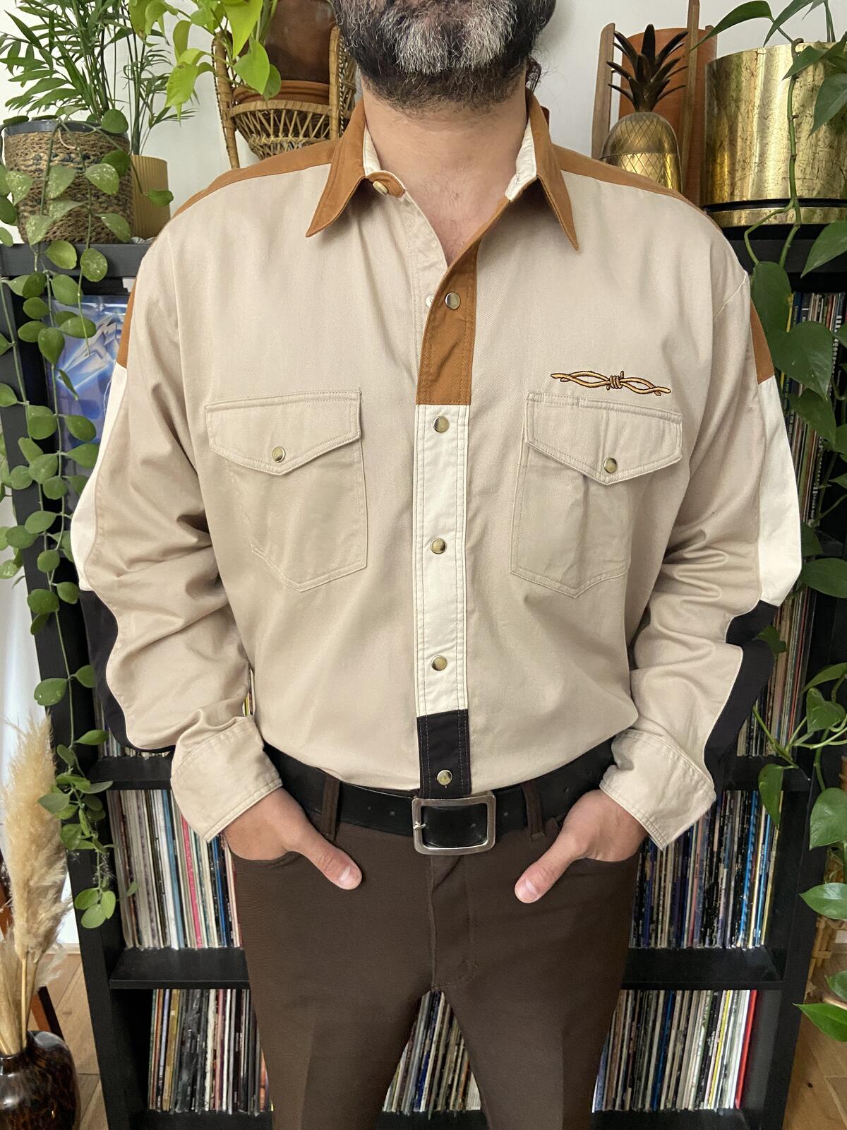 Vintage 90s Wrangler Twill Western Shirt