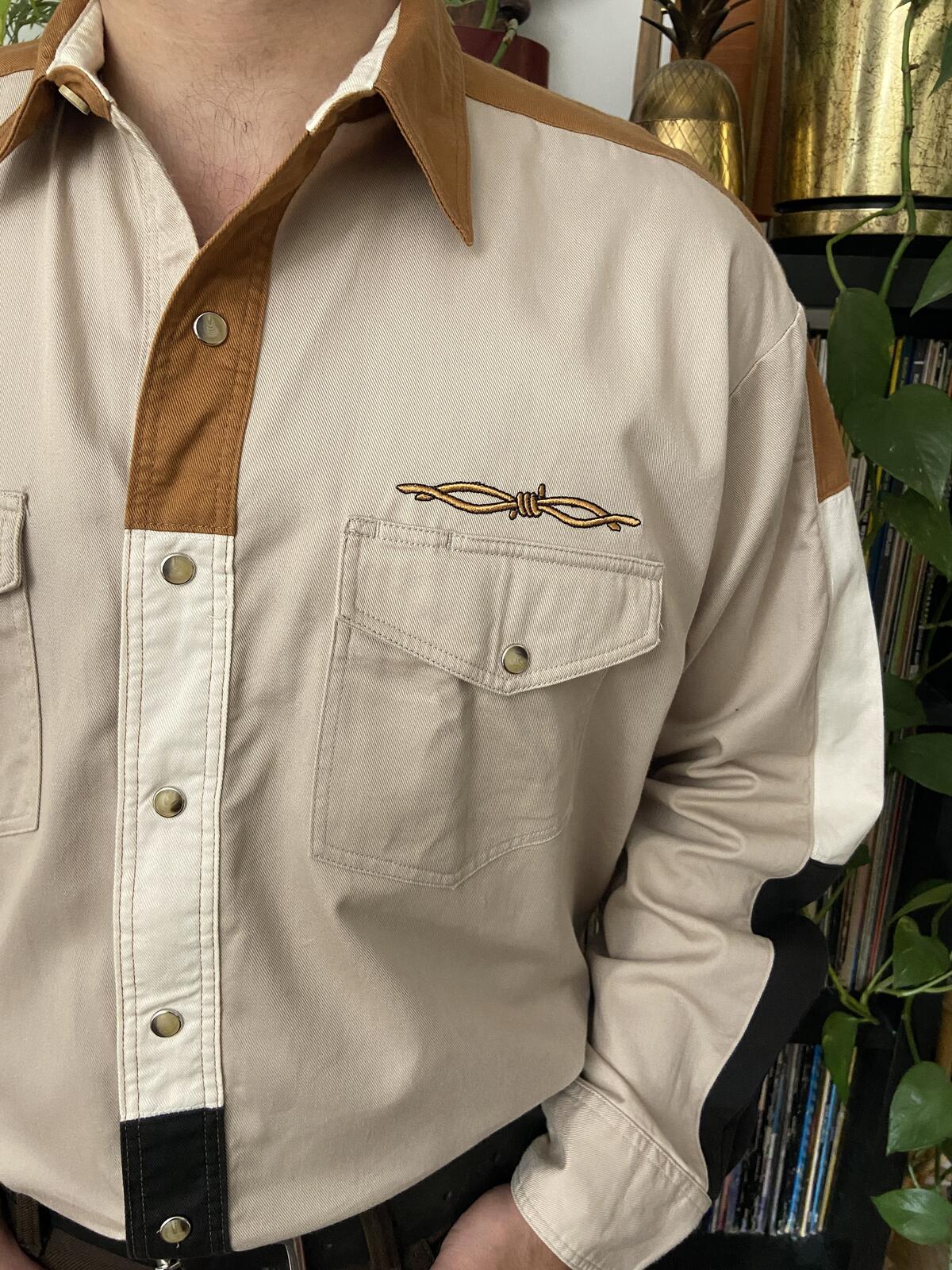 Vintage 90s Wrangler Twill Western Shirt