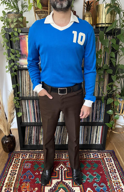 Vintage 1980s Blue Italian Football Jersey