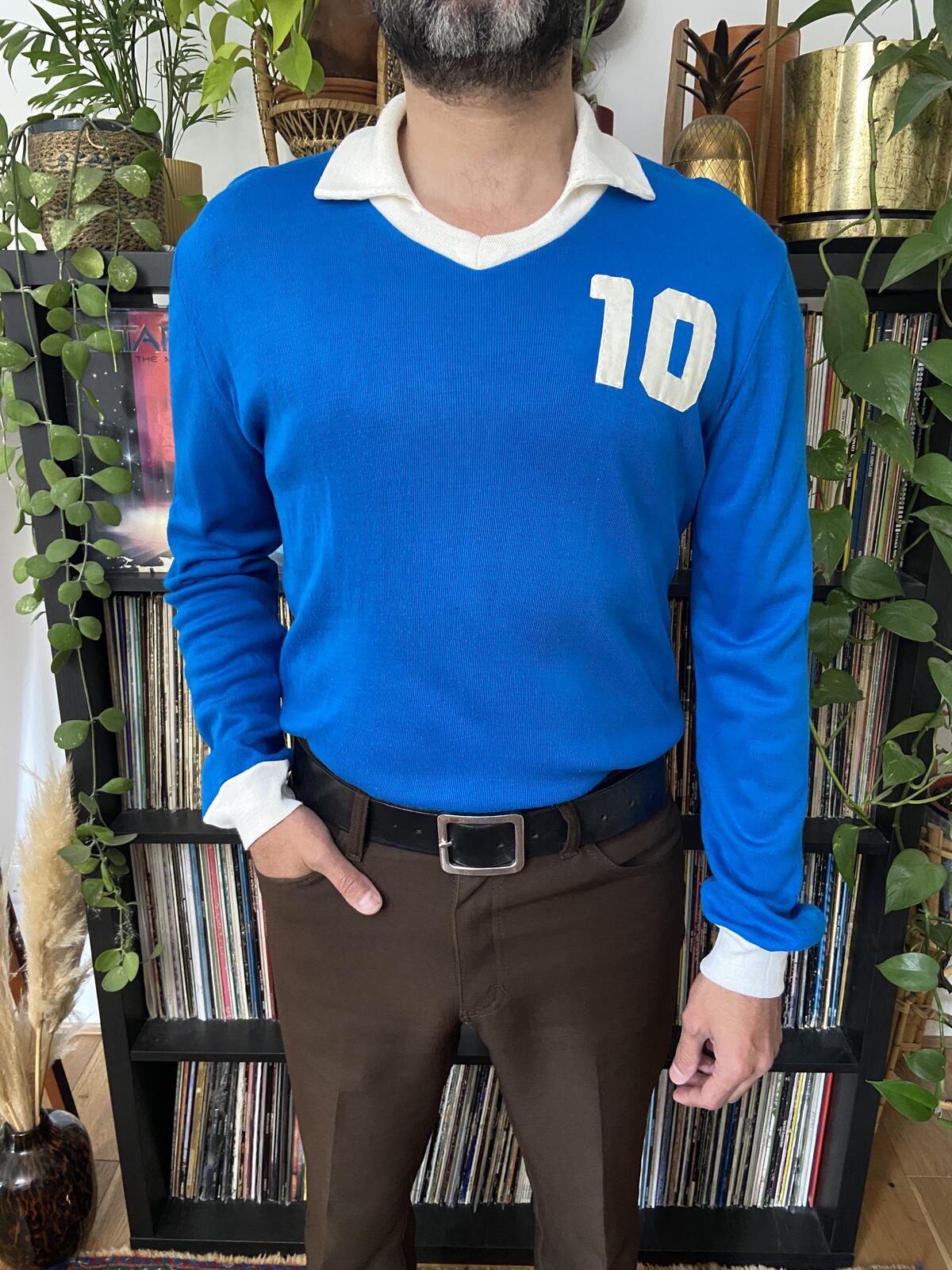 Vintage 1980s Blue Italian Football Jersey