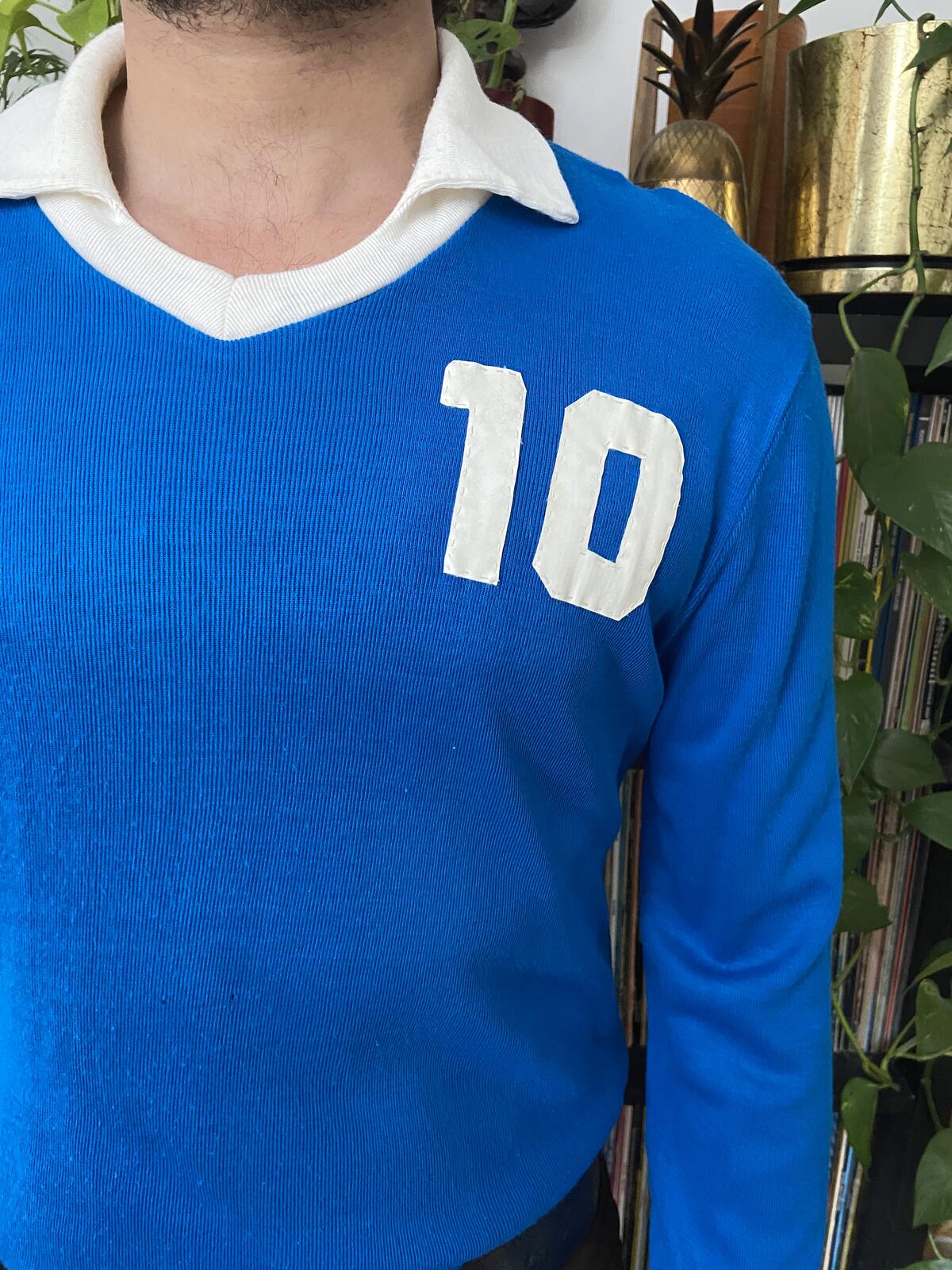Vintage 1980s Blue Italian Football Jersey