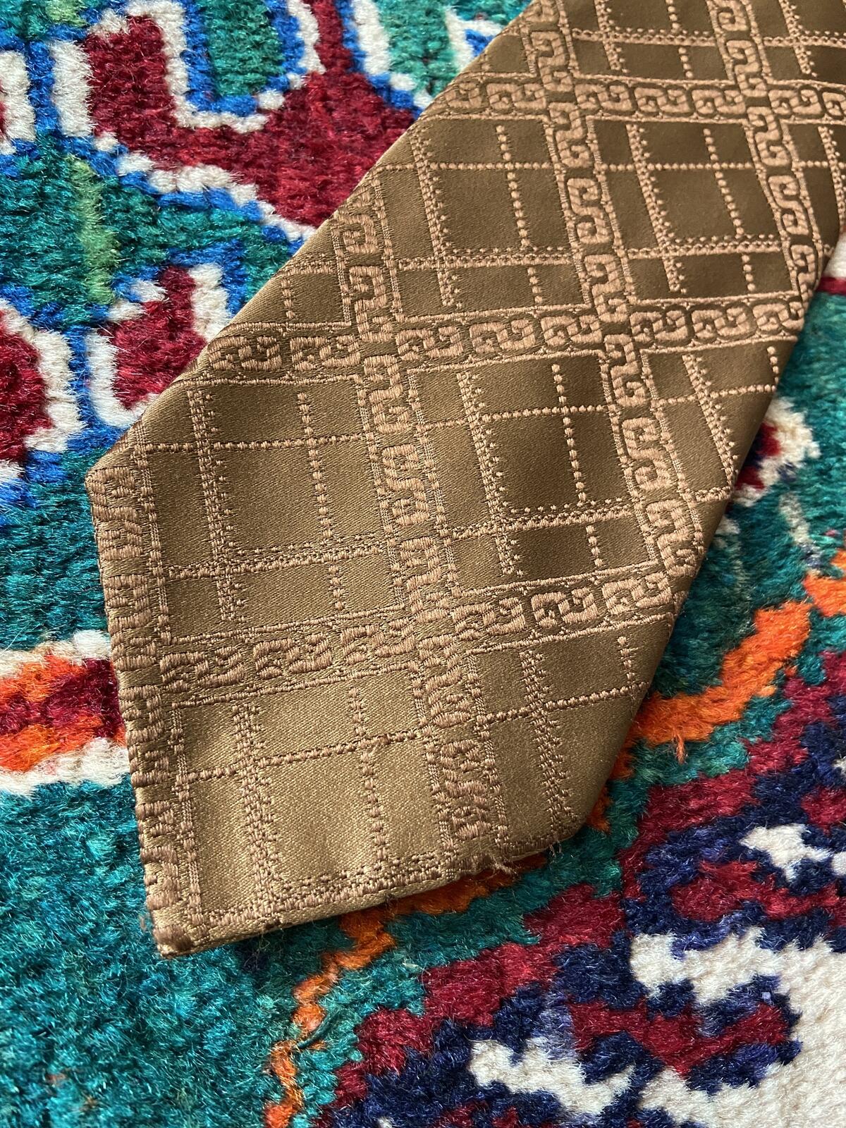 Vintage 1970s Bronze St Michael Woven Pattern Tie