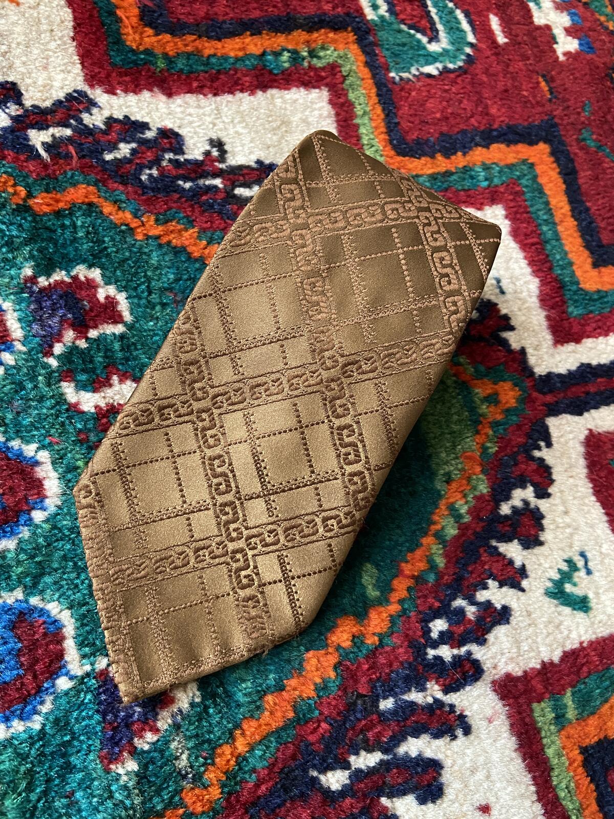 Vintage 1970s Bronze St Michael Woven Pattern Tie