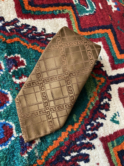 Vintage 1970s Bronze St Michael Woven Pattern Tie
