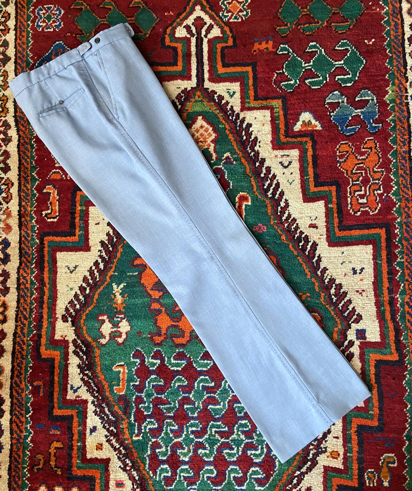 Vintage 1970s Pale Blue Flared Trousers W32 / L31