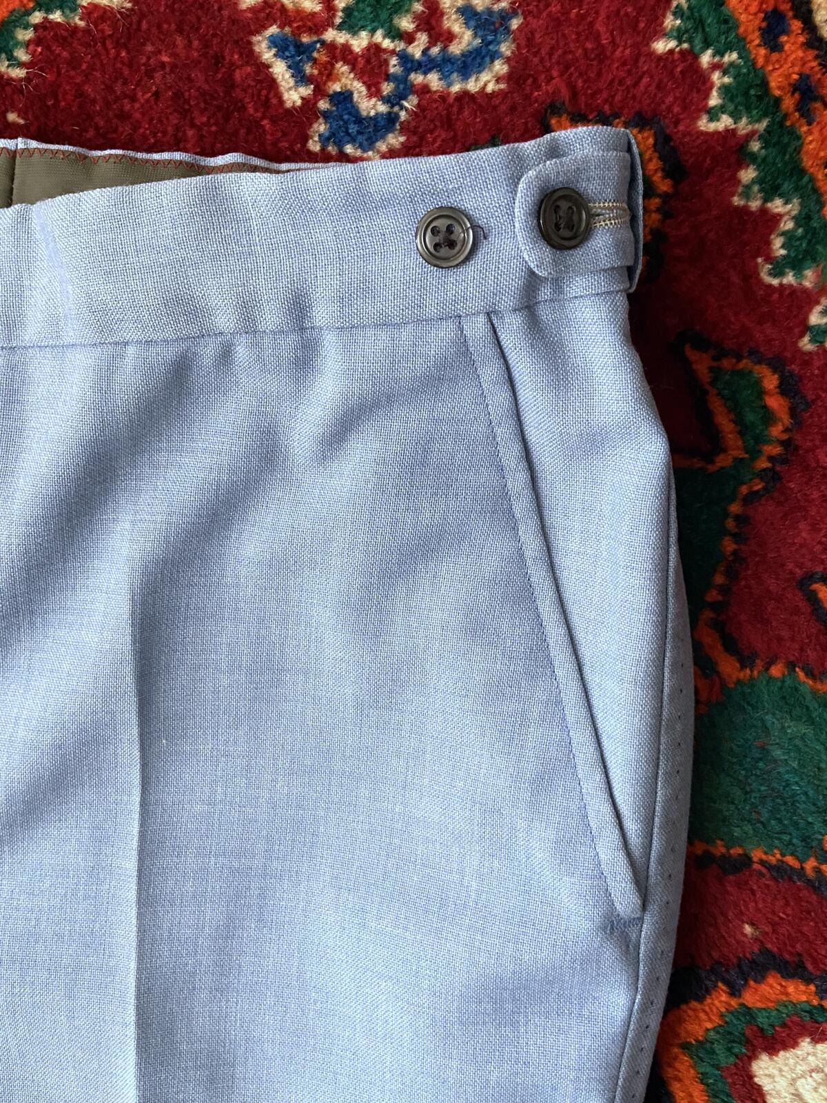 Vintage 1970s Pale Blue Flared Trousers W32 / L31