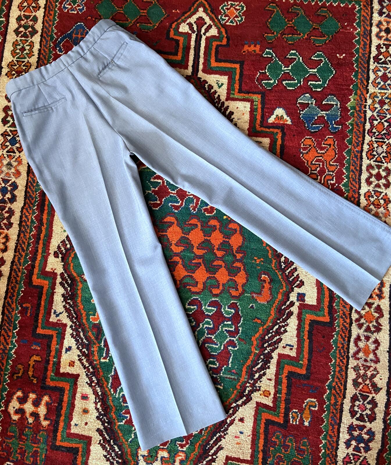 Vintage 1970s Pale Blue Flared Trousers W32 / L31