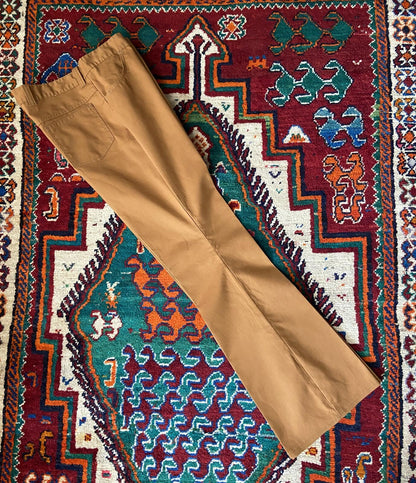 Vintage 1970s Tan Flared Trousers W36 / L33
