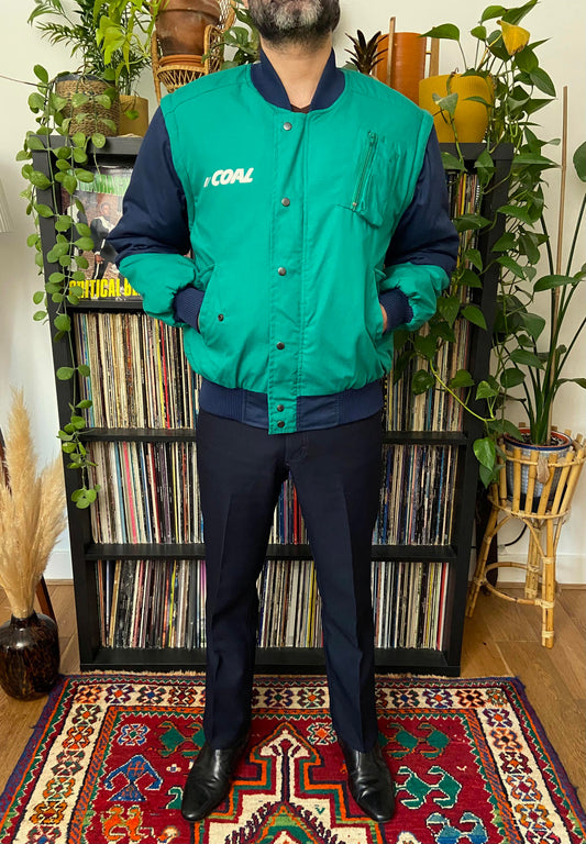 Vintage 1980s Panoply Worker Bomber Jacket With Detachable Sleeves