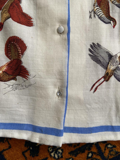 Vintage Cream Pheasant Print Shirt
