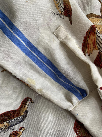 Vintage Cream Pheasant Print Shirt