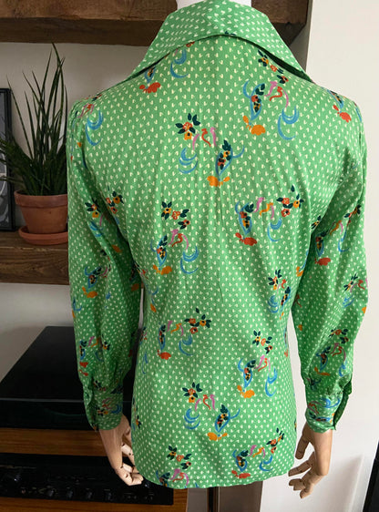 Vintage 1970s Italian Dagger Collar Shirt