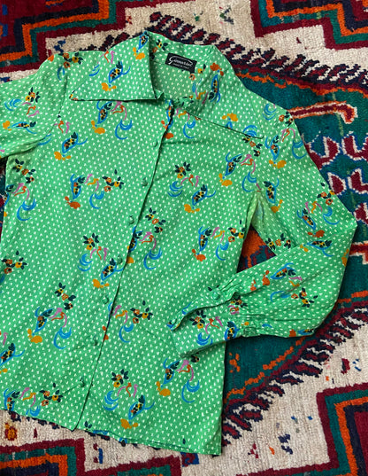 Vintage 1970s Italian Dagger Collar Shirt