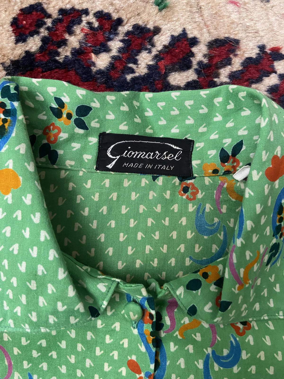 Vintage 1970s Italian Dagger Collar Shirt