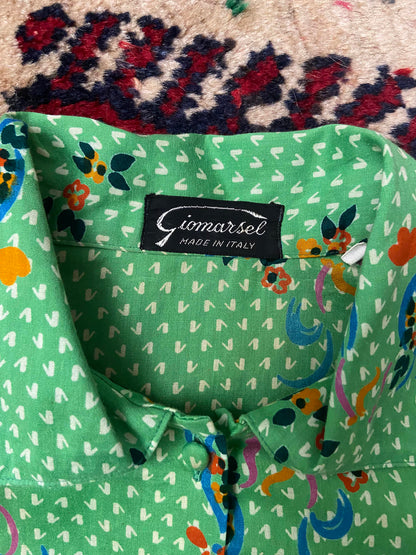 Vintage 1970s Italian Dagger Collar Shirt