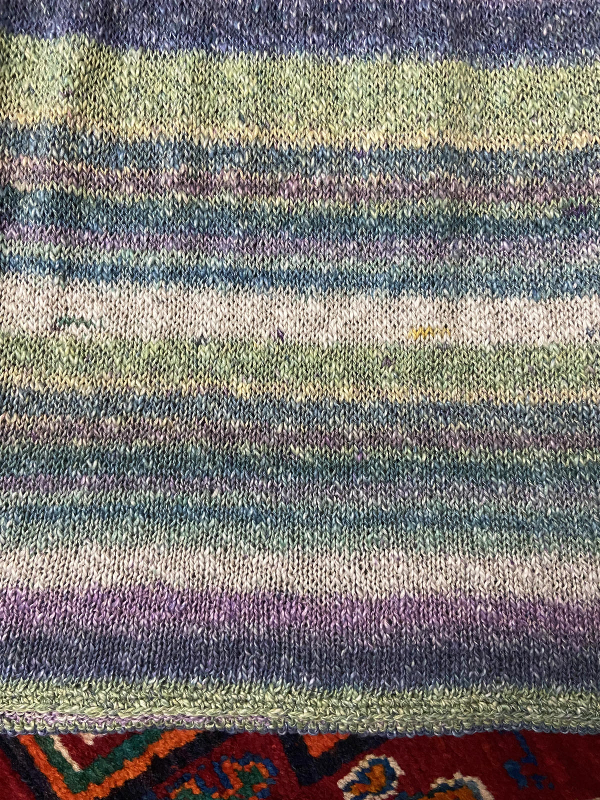 Vintage 1980s Green Purple Knit Top