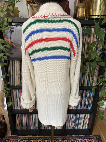 Vintage 1970s Folk Embroidered Cardigan