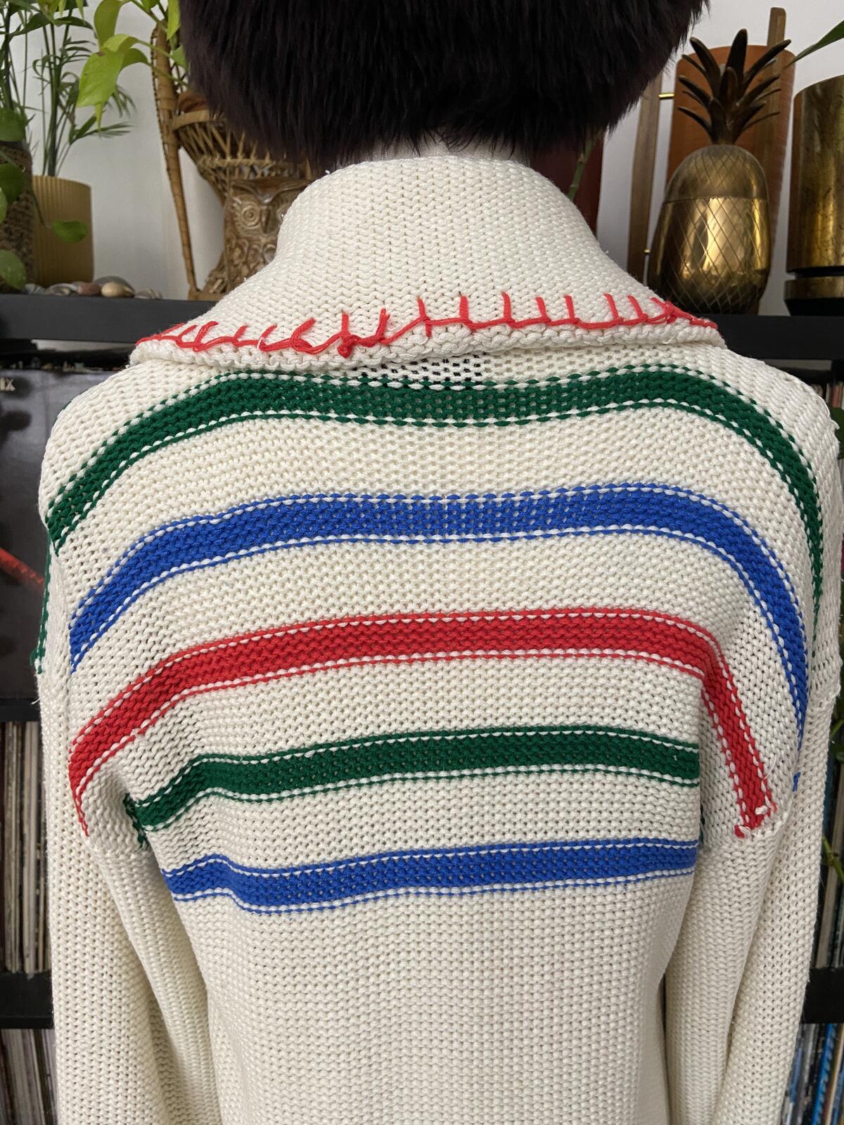 Vintage 1970s Folk Embroidered Cardigan