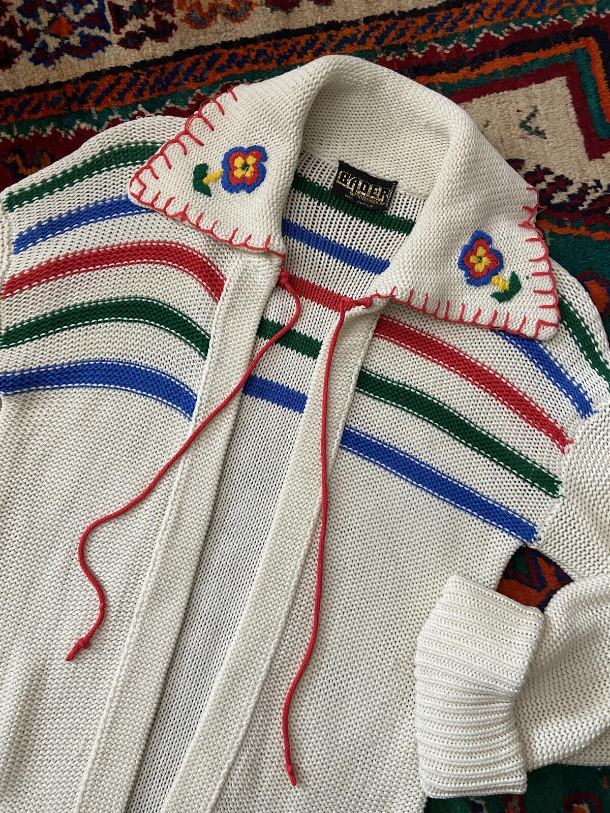 Vintage 1970s Folk Embroidered Cardigan