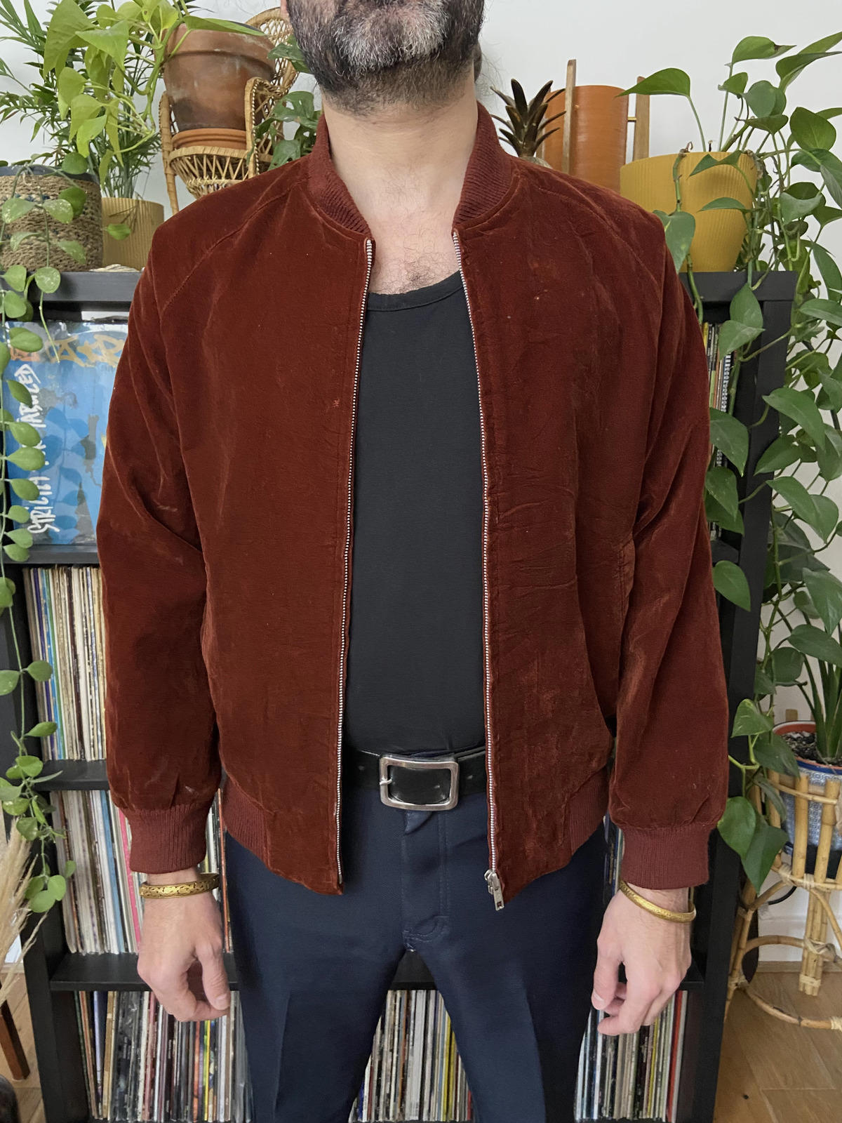 Vintage 90s Japanese Lee Bill Born Suedette Bomber Jacket