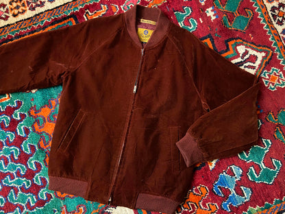 Vintage 90s Japanese Lee Bill Born Suedette Bomber Jacket
