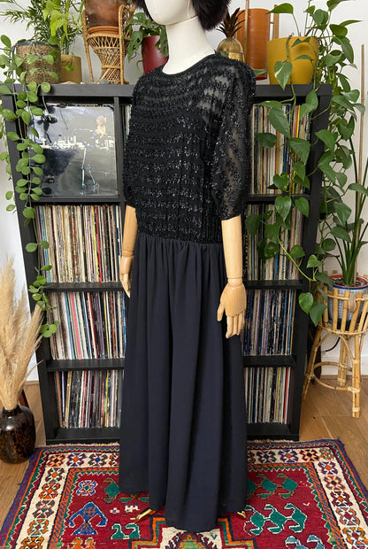 Vintage 1980s Black C&A Cocktail Dress