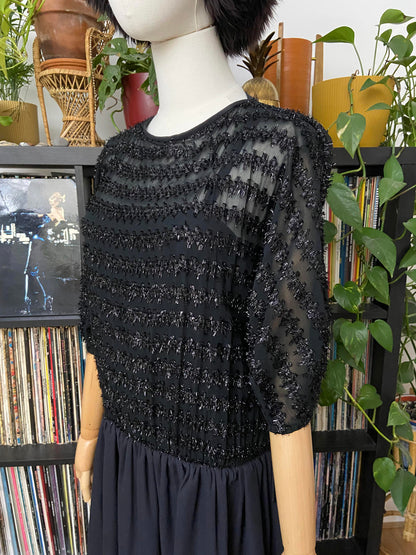 Vintage 1980s Black C&A Cocktail Dress