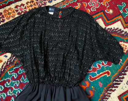 Vintage 1980s Black C&A Cocktail Dress