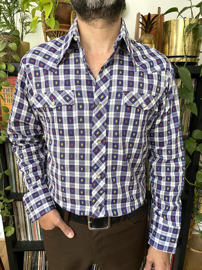 Vintage 1970s Deadstock Woven Pattern Western Shirt