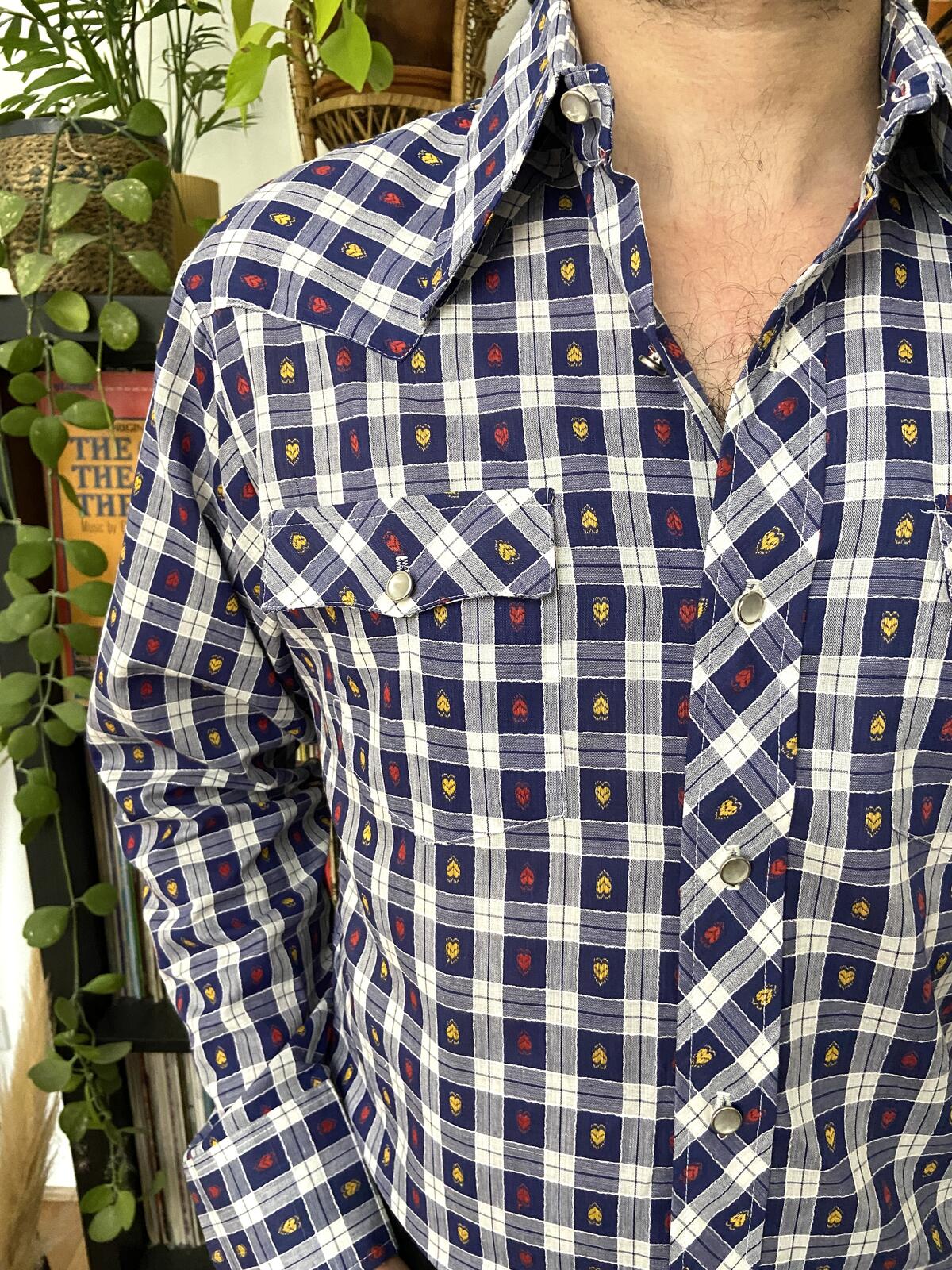 Vintage 1970s Deadstock Woven Pattern Western Shirt