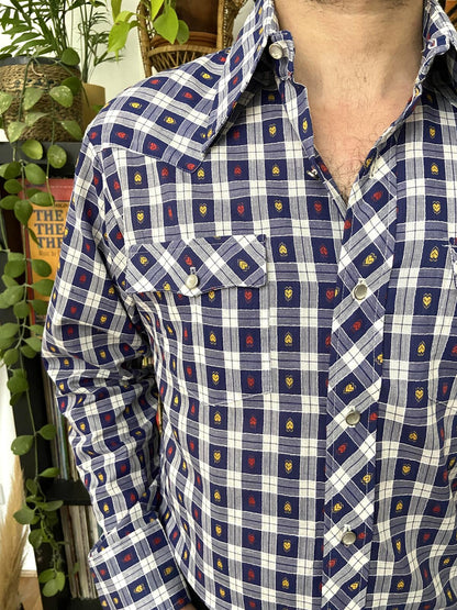 Vintage 1970s Deadstock Woven Pattern Western Shirt