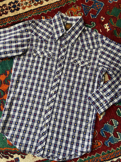 Vintage 1970s Deadstock Woven Pattern Western Shirt