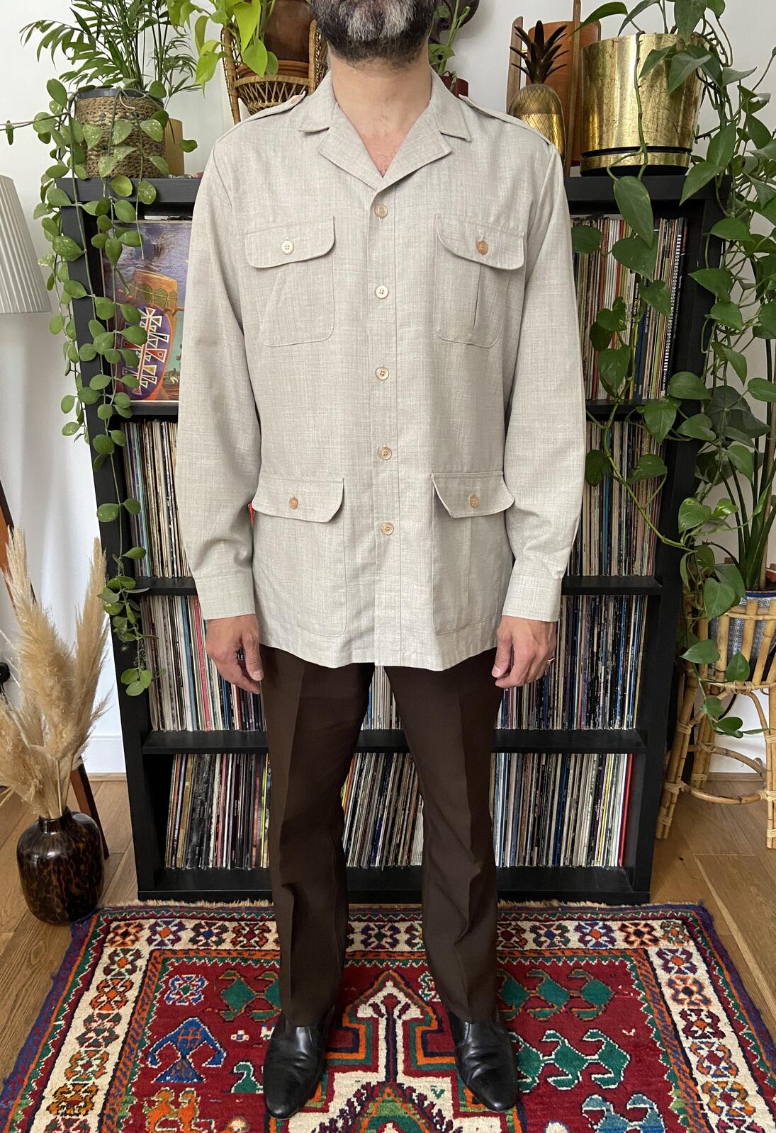 Vintage 1980s Linen Safari Shacket
