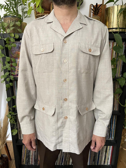 Vintage 1980s Linen Safari Shacket