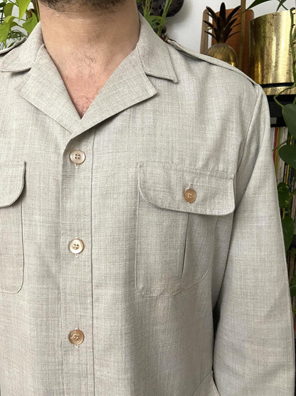 Vintage 1980s Linen Safari Shacket