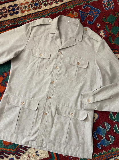 Vintage 1980s Linen Safari Shacket