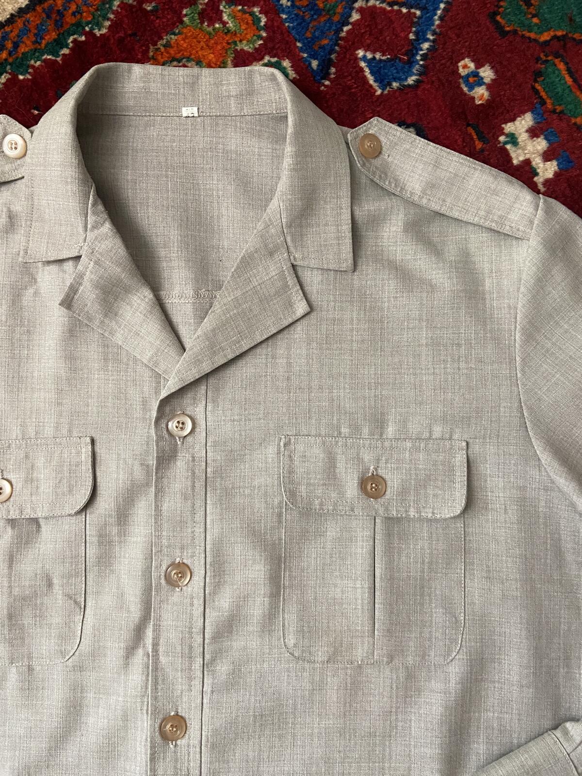 Vintage 1980s Linen Safari Shacket