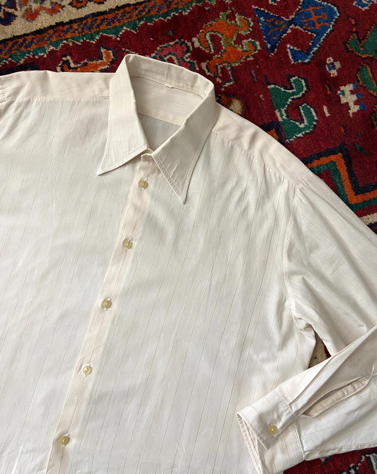 Vintage 1970s Cream Dagger Collar Shirt